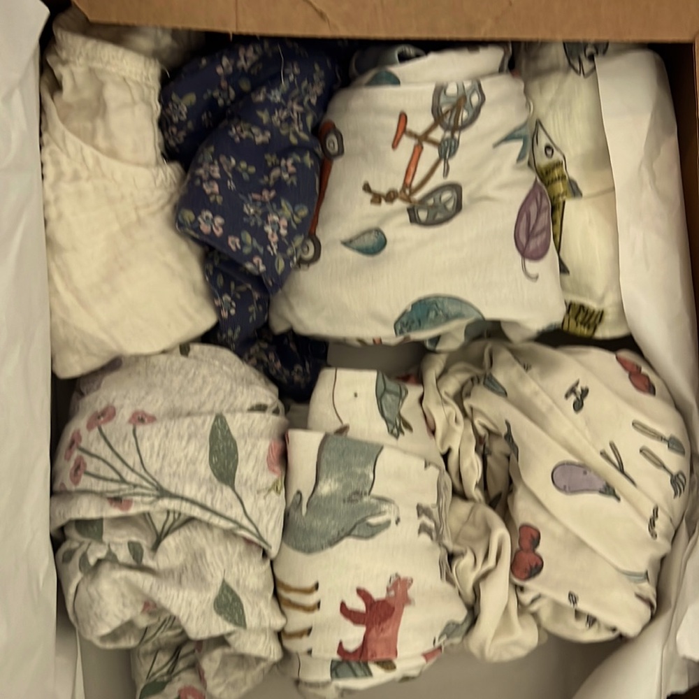 Organic cotton- little plant size 6 month box with 7 items
